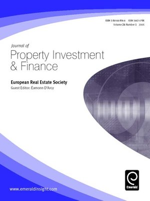 cover image of Journal of Property Investment & Finance, Volume 24, Issue 1